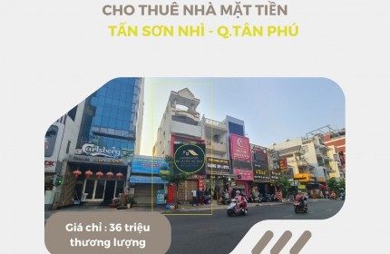 Cho thuê nhà Mặt Tiền Tân Sơn NHì 135m2, 3 LẦU + ST, 36 triệu